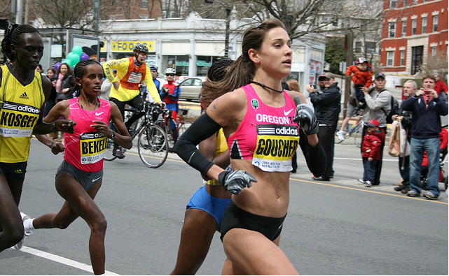 2009 Boston Marathon leading woman