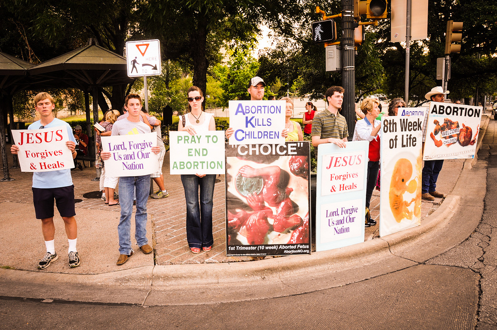 Anti-abortion protesters outside Texas state capitol Anti-abortion protesters outside Texas state capitol
