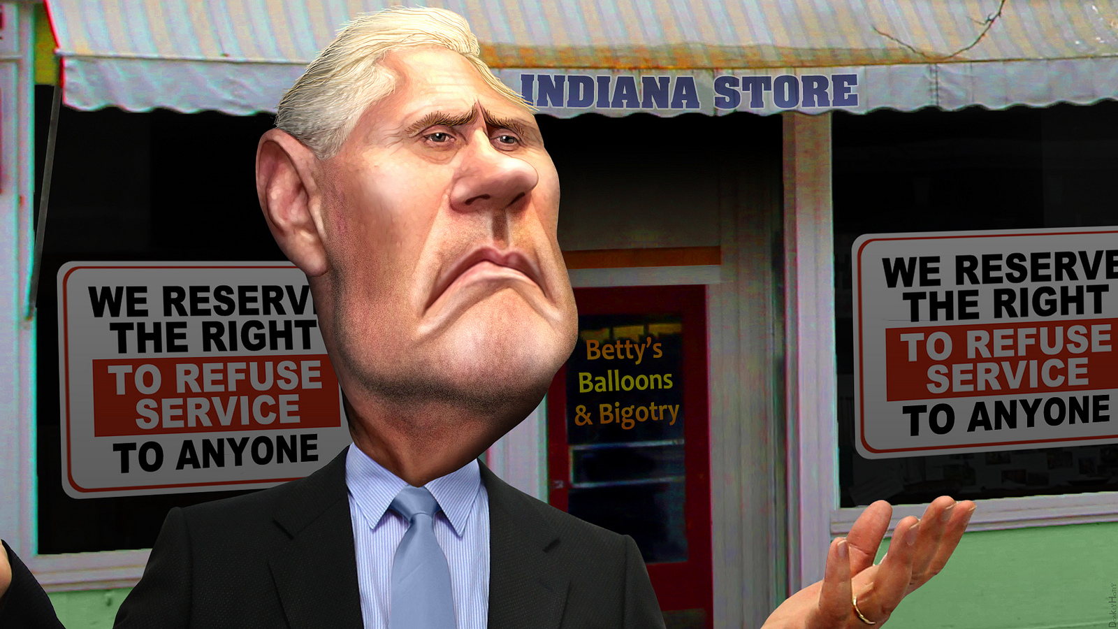 Mike Pence - Anti-Gay Cruader Donkey Hotey