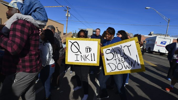 Ink Coffee Gentrification Protest